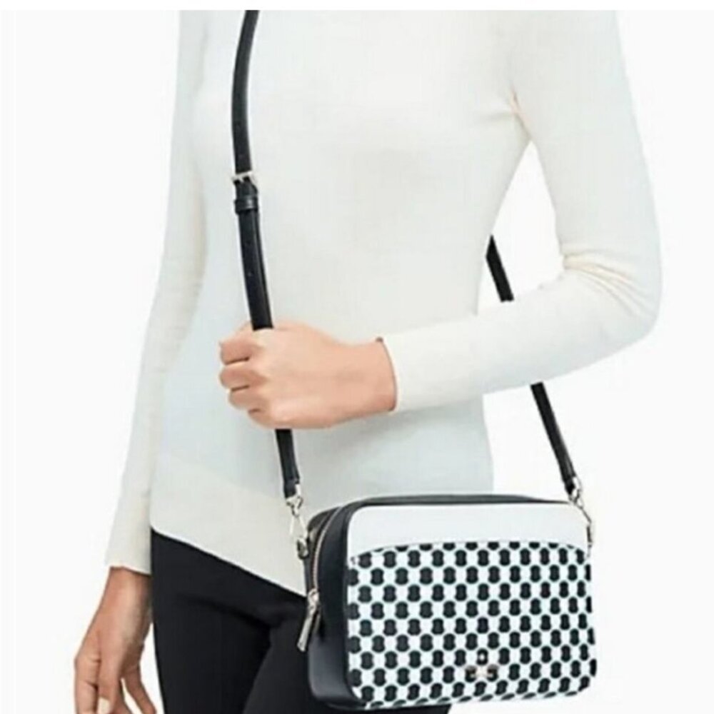 NWT Kate Spade Teal, Black & White Lauryn Camera Bag